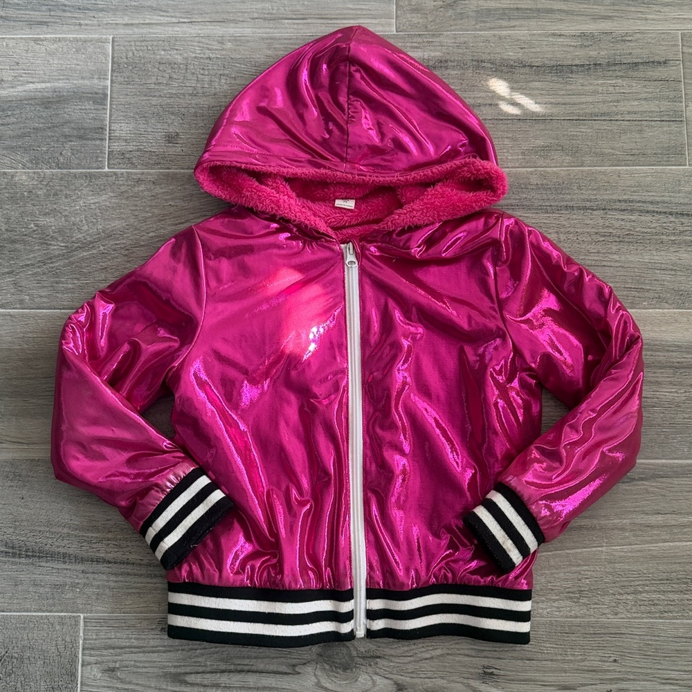 Lightweight metallic pink lined jacket